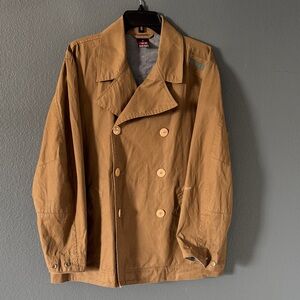 Diesel Men's Indigo Lagoon Harbour Master Double Breasted Beige Jacket Size M